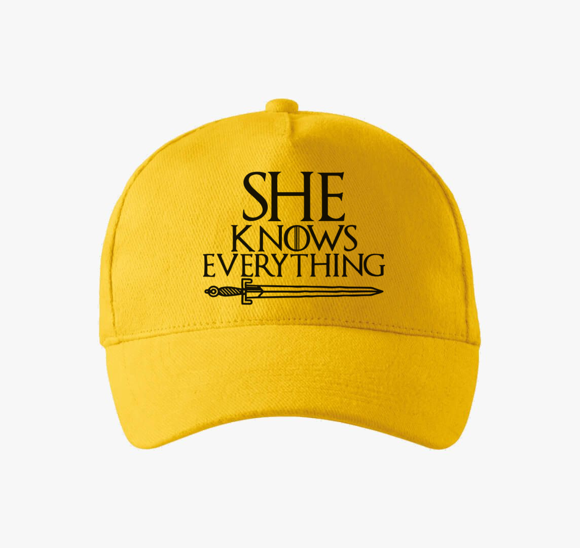 She Knows everything baseball sapka — Sárga