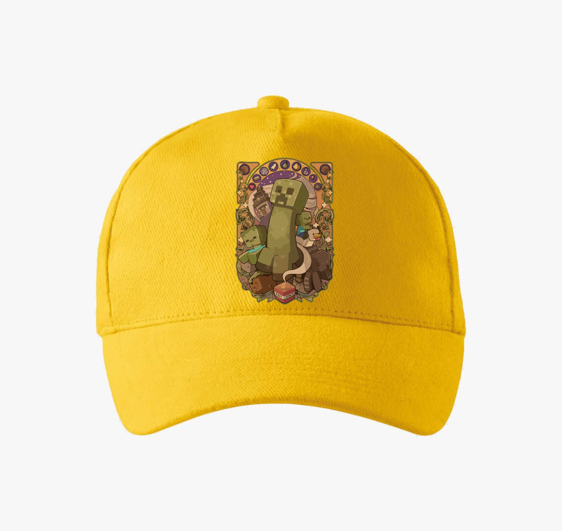 Minecraft zombi tnt baseball sapka — Sárga