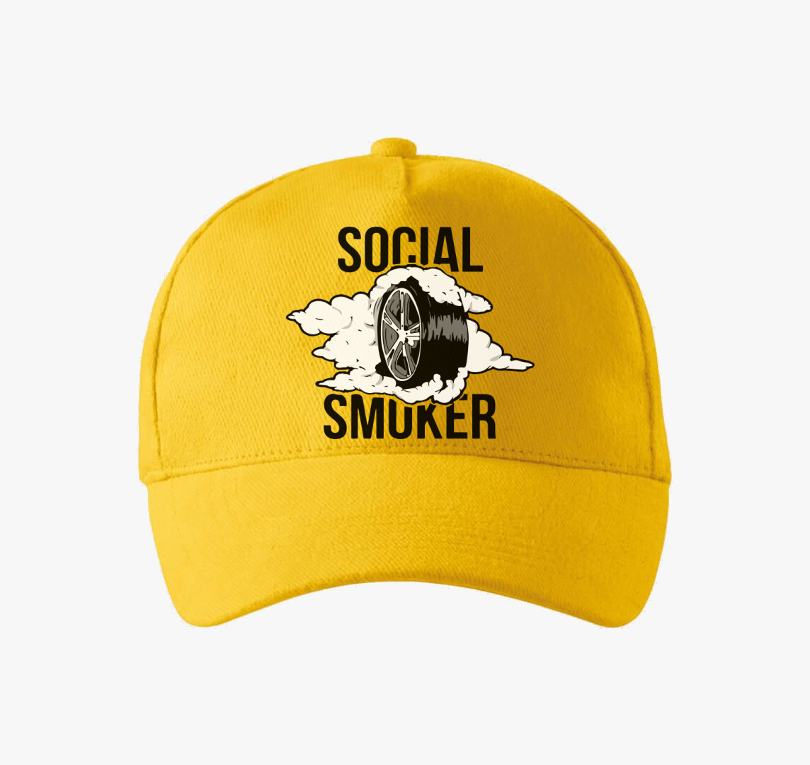 Social smoker baseball sapka — Sárga