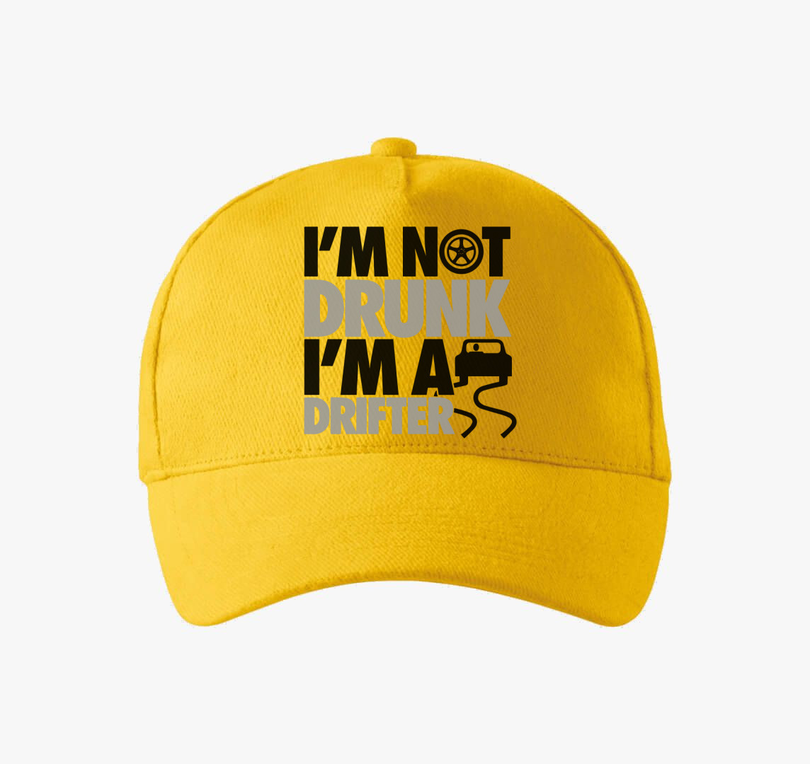 I'm not drunk i'm a drifter baseball sapka — Sárga