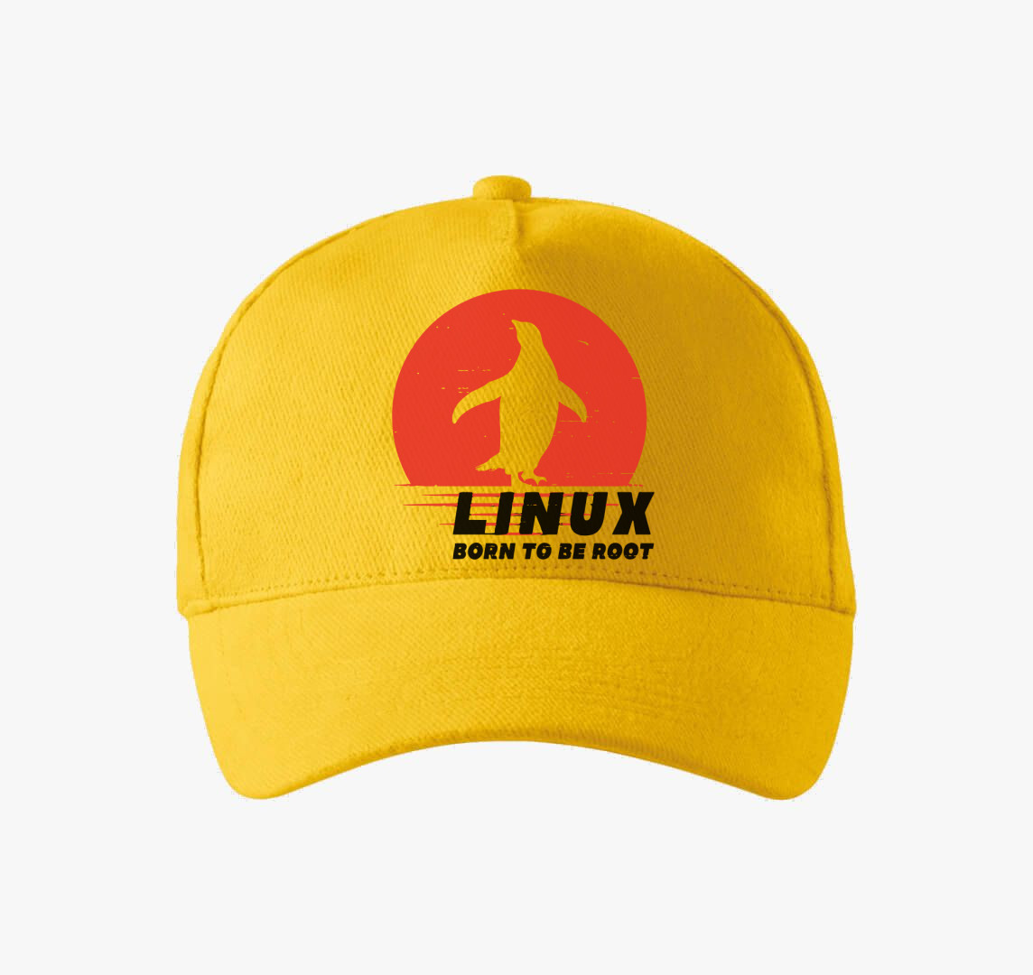 Linux born to be root baseball sapka — Sárga