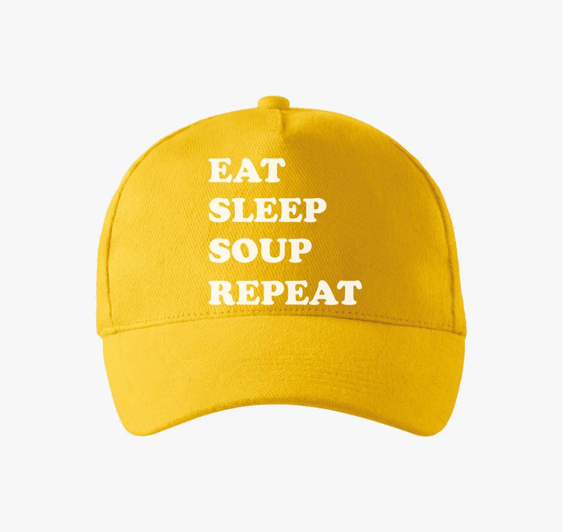 EAT SLEEP SOUP baseball sapka — Sárga