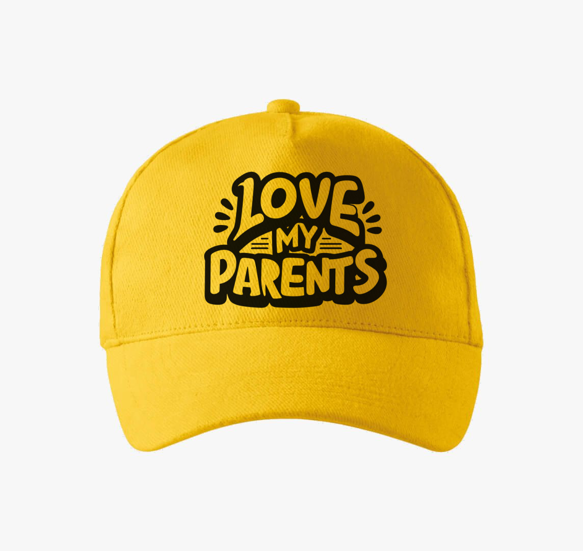 Love my Parents fekete baseball sapka — Sárga