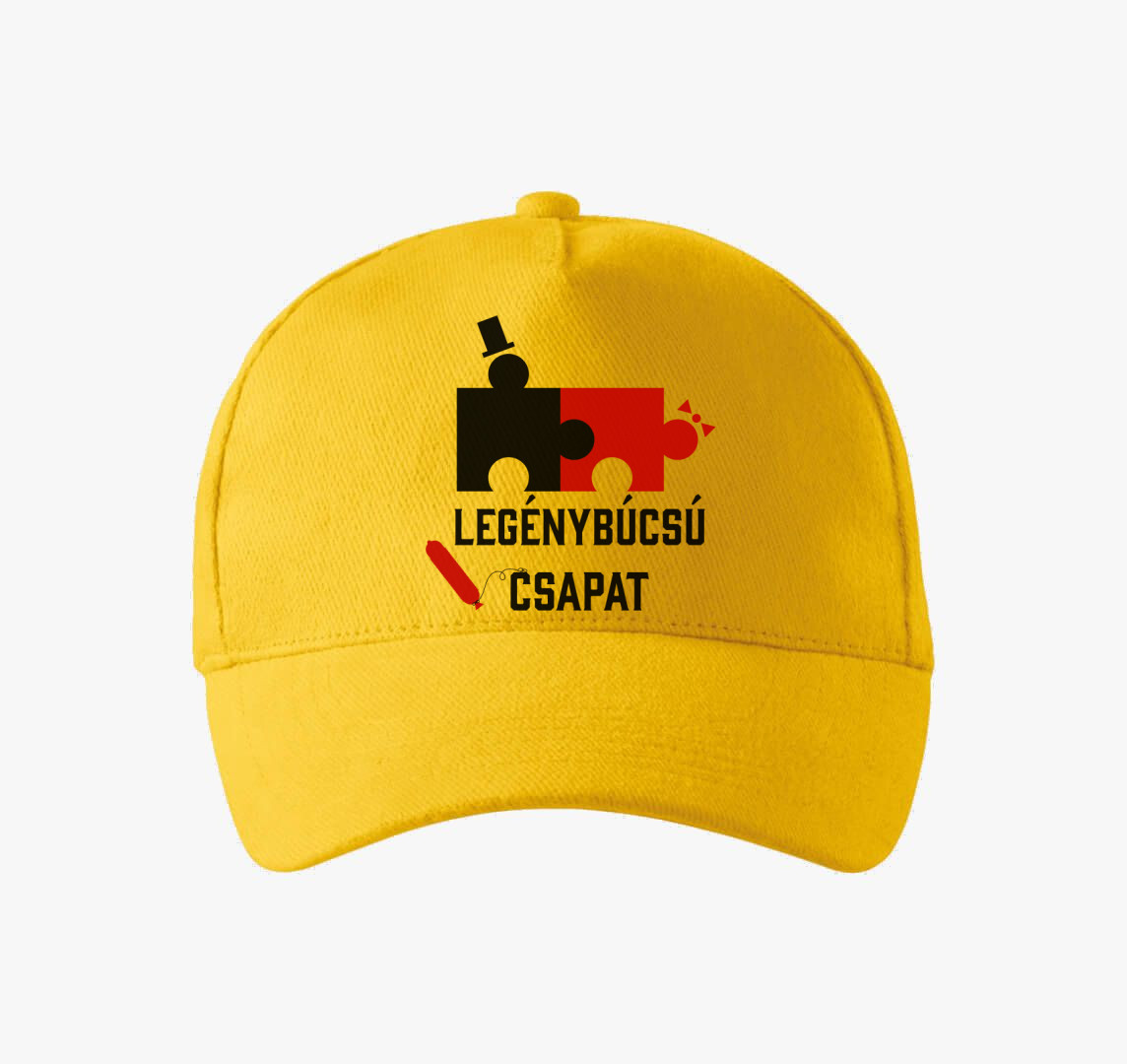 Legénybúcsú csapat vicces puzzle baseball sapka — Sárga