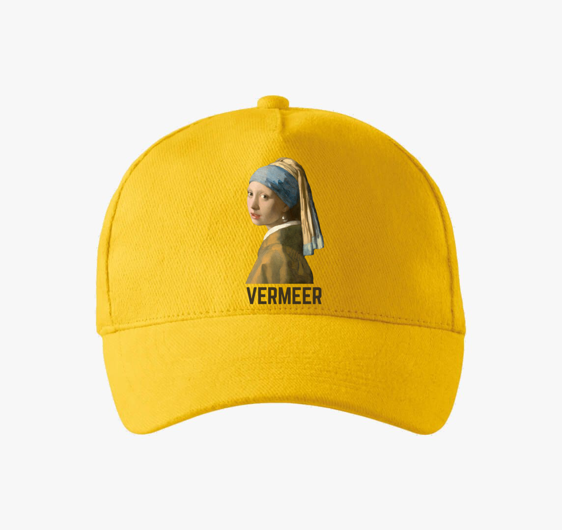 Lány gyöngy fülbevalóval Vermeer baseball sapka — Sárga