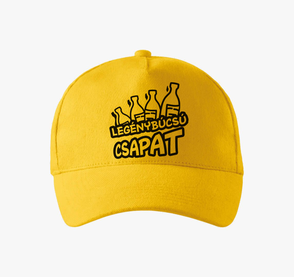 Legénybúcsú csapat alkohol baseball sapka — Sárga