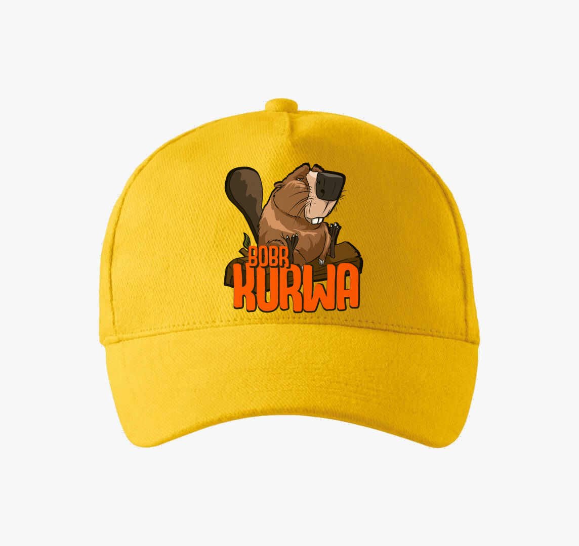 Bobr Kurwa vicces mém baseball sapka 2 — Sárga