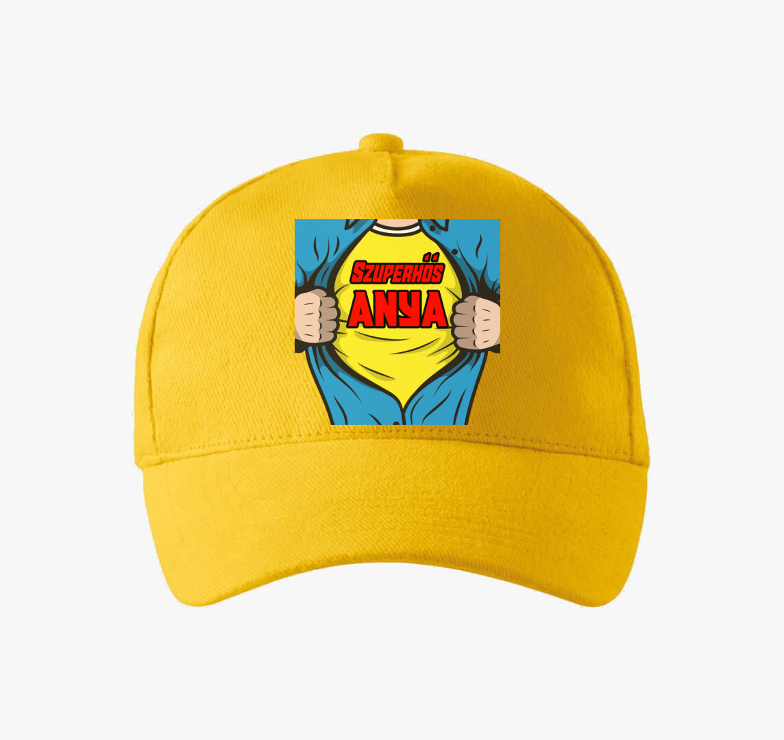 Szuperhős Anya baseball sapka — Sárga
