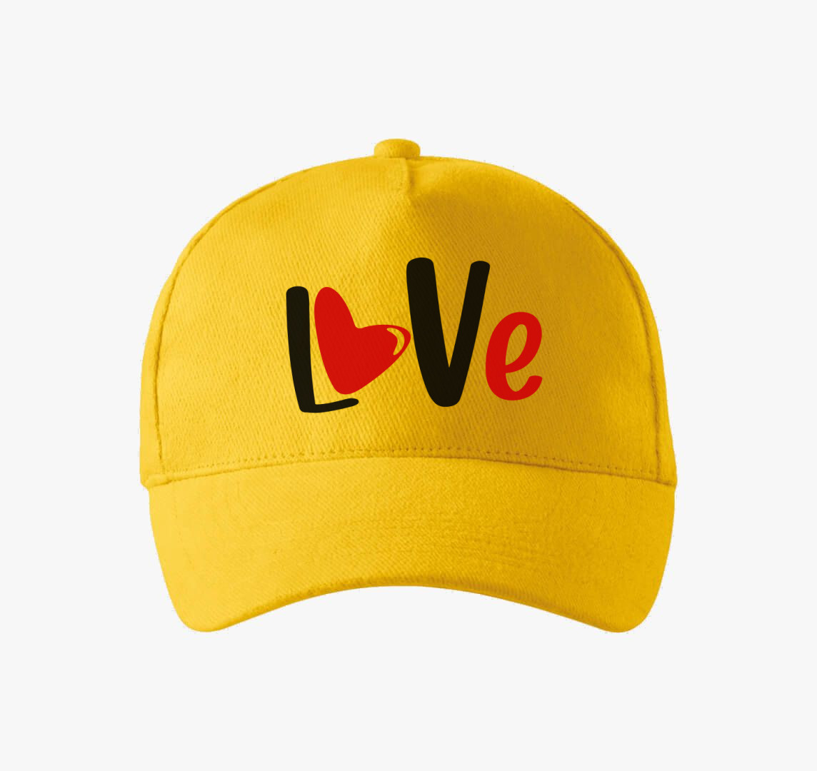 Love felirat baseball sapka — Sárga