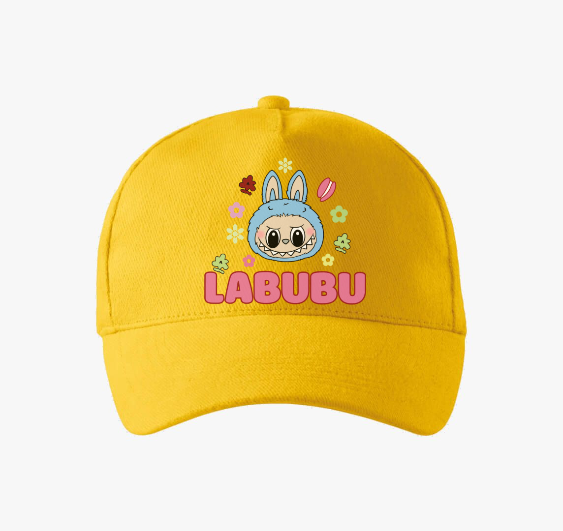 Kék fejű labubu baseball sapka — Sárga