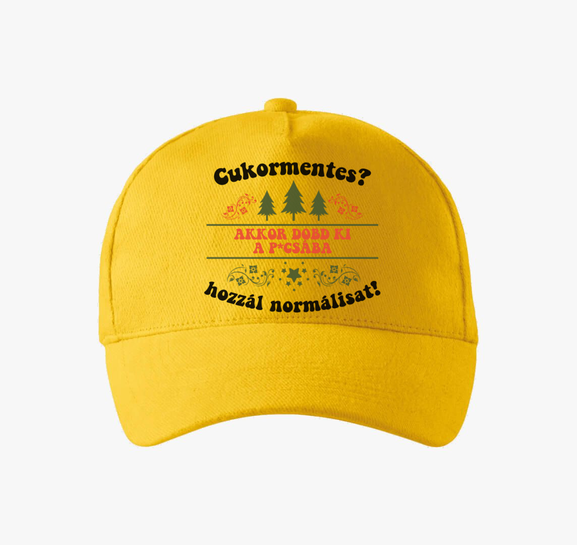 Cukormentes baseball sapka — Sárga