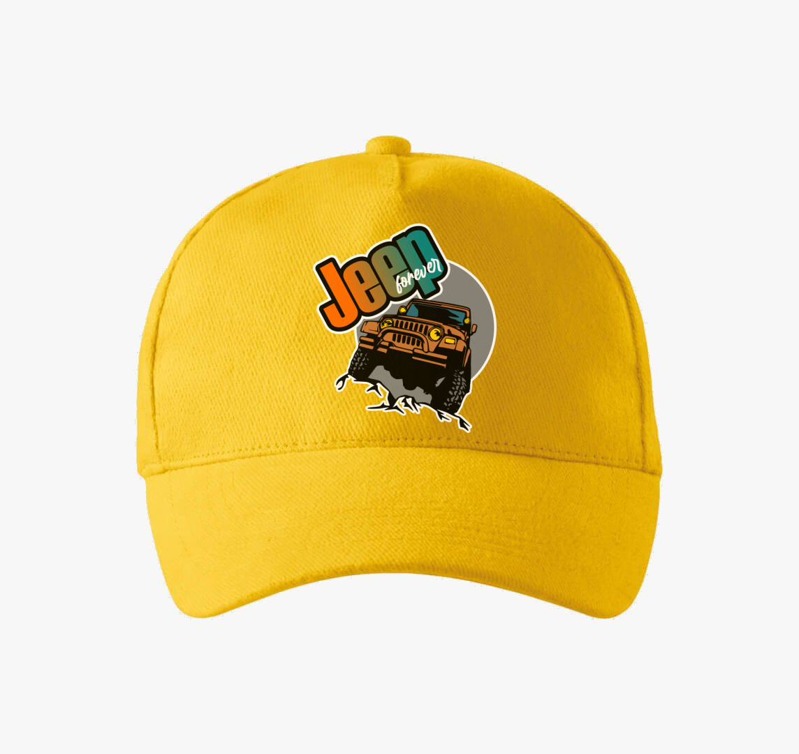 Jeep forever mintás baseball sapka — Sárga