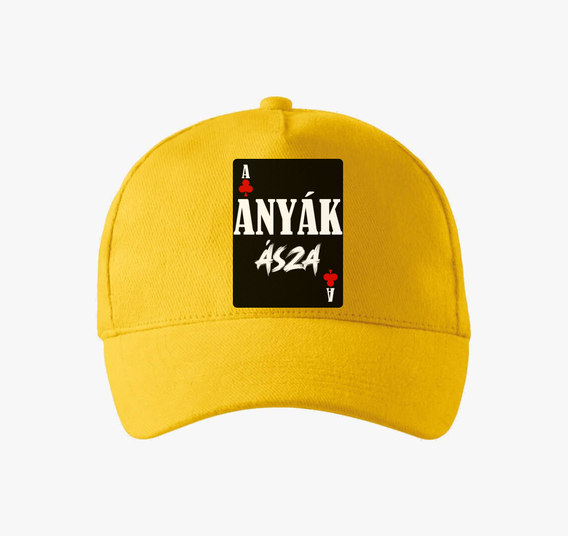 Anyák ásza kártyás feliratos baseball sapka — Sárga