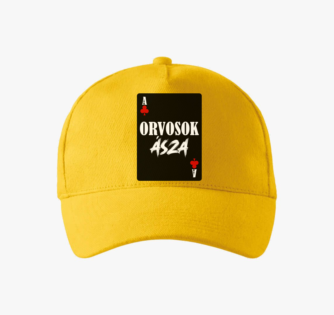 Orvosok ásza kártyás feliratos baseball sapka — Sárga