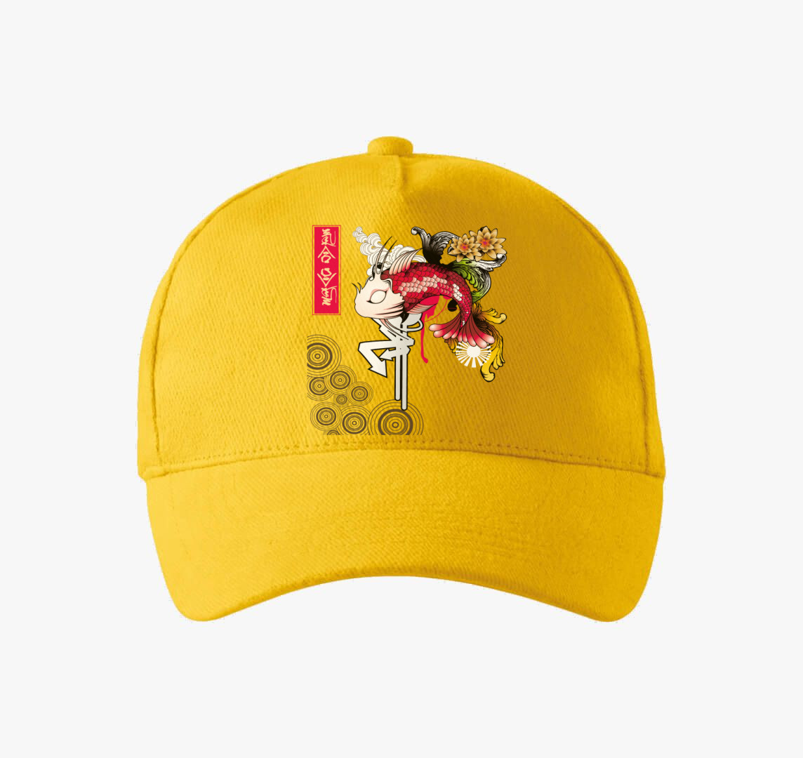 Japán koi pontyos baseball sapka — Sárga