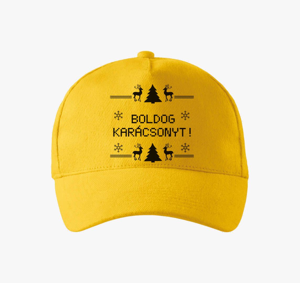 Boldog karácsonyt 8 bit-es baseball sapka — Sárga