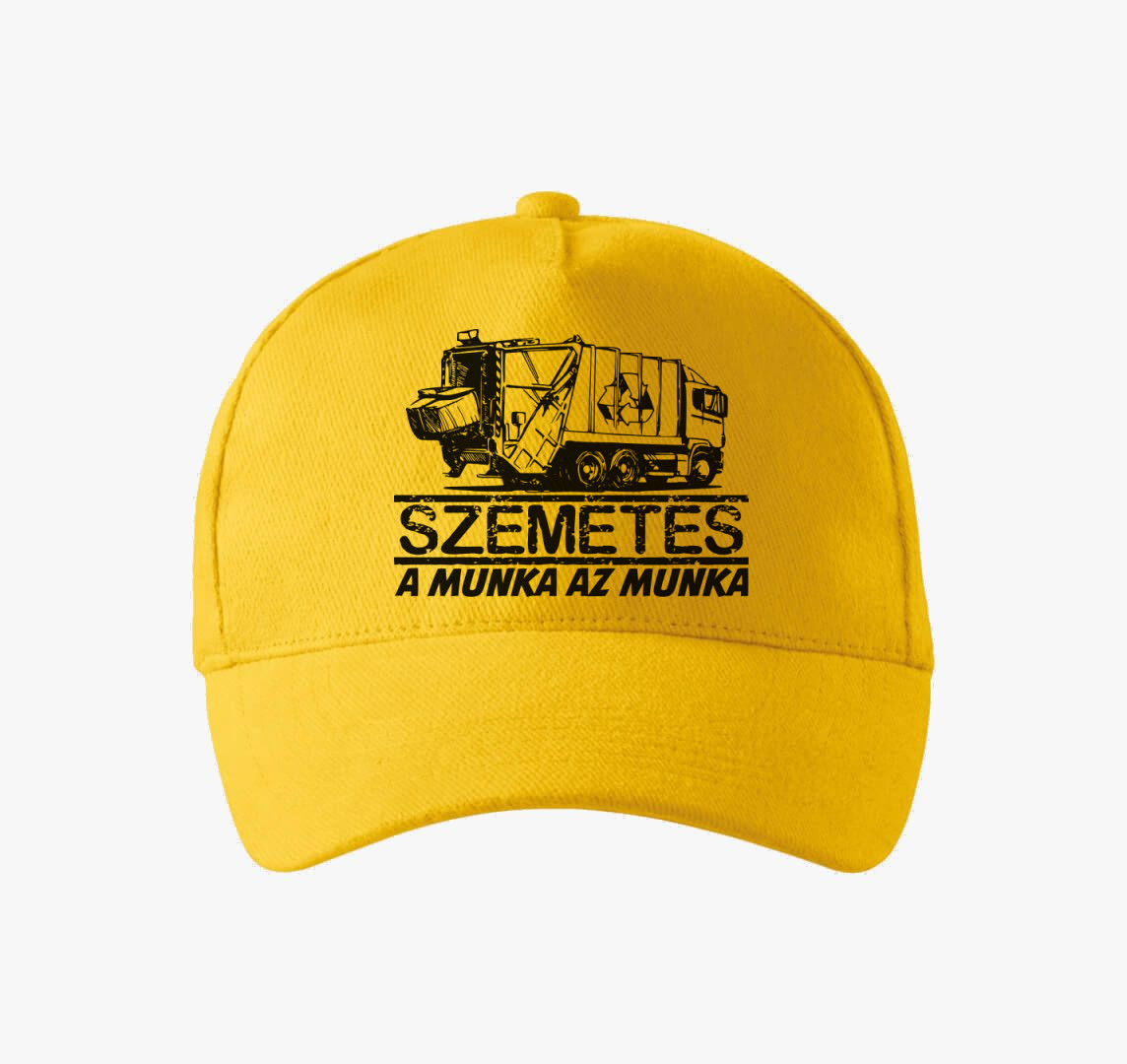 Szemetes baseball sapka — Sárga