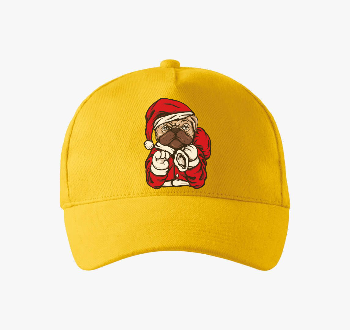 Mopszos mikulás baseball sapka — Sárga