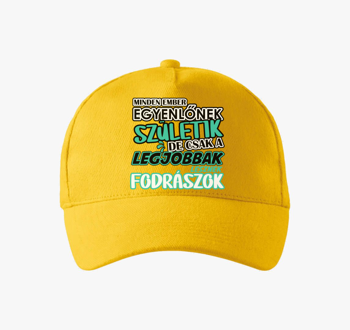 Egyenlőnek születik fodrász baseball sapka — Sárga
