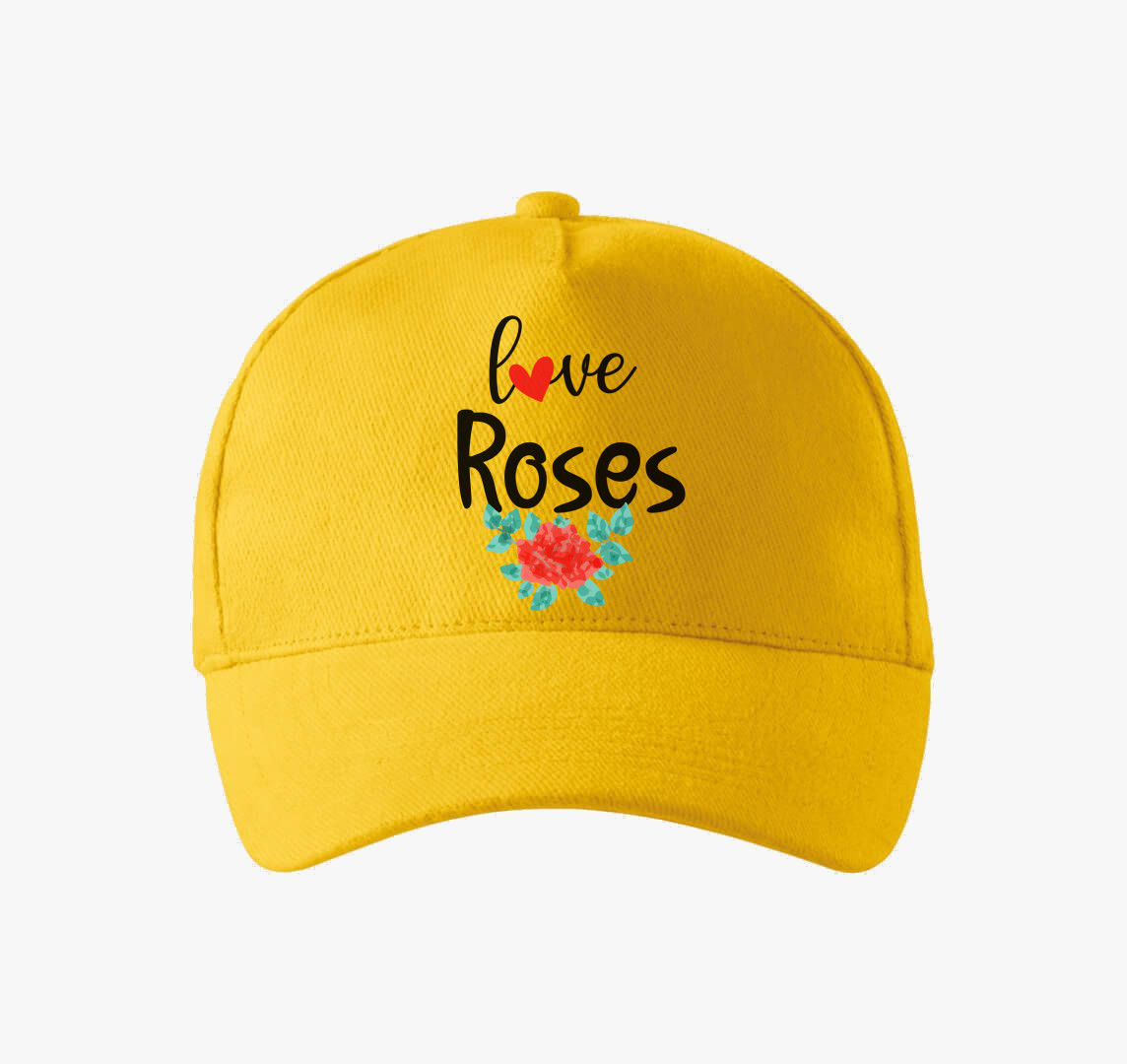 Love Red Roses baseball sapka — Sárga