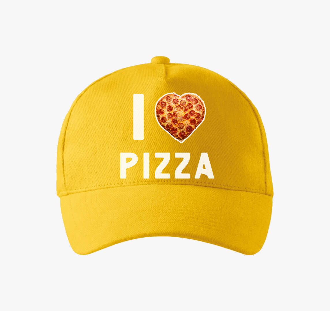 I love pizza baseball sapka — Sárga