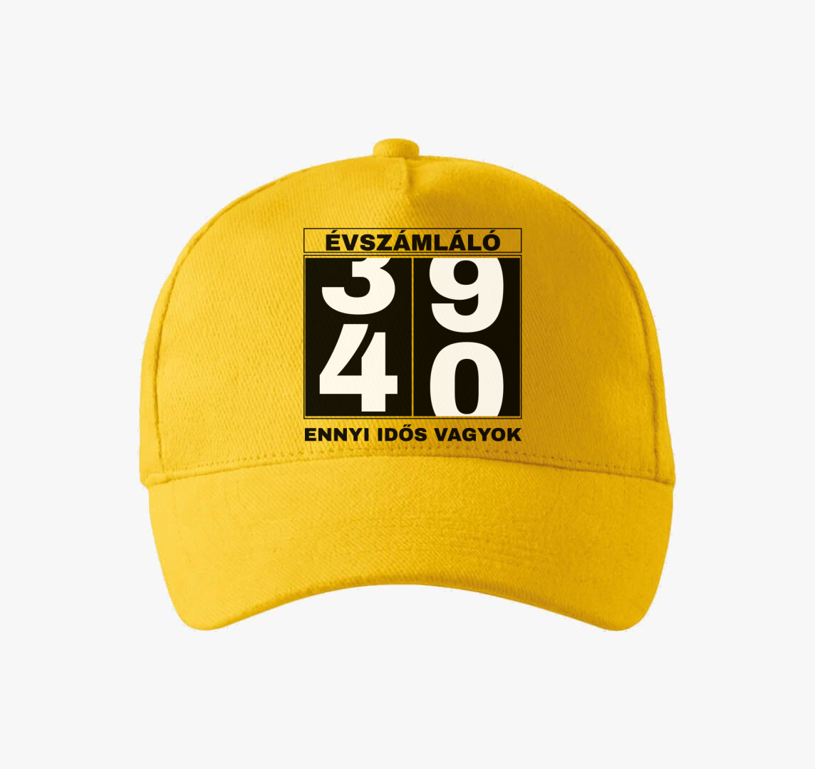 Évszámláló 40 éves szülinapi póló — Sárga