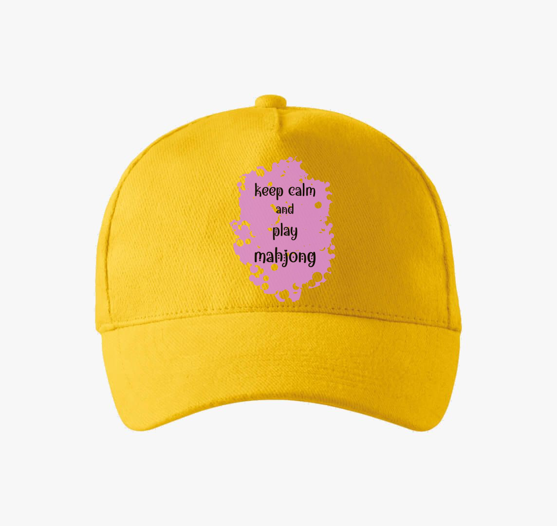 Keep calm mahjong pink baseball sapka — Sárga