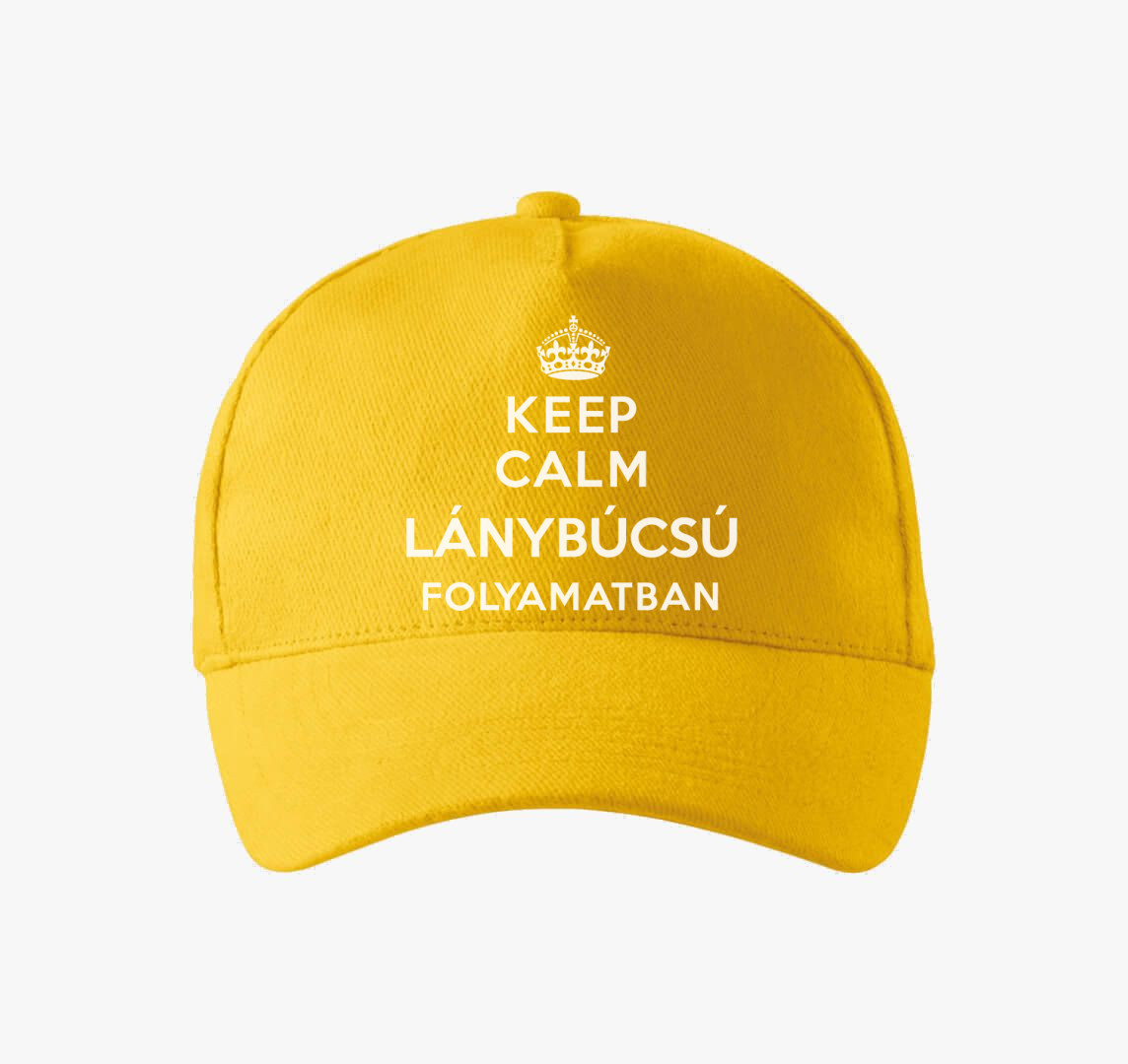 Keep calm lánybúcsú folyamatban baseball sapka — Sárga