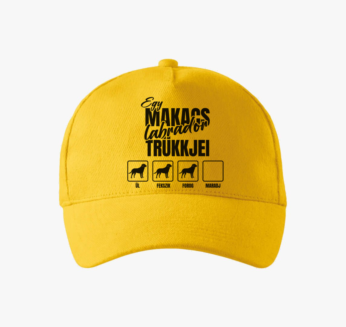 Egy makacs labrador trükkjei baseball sapka — Sárga
