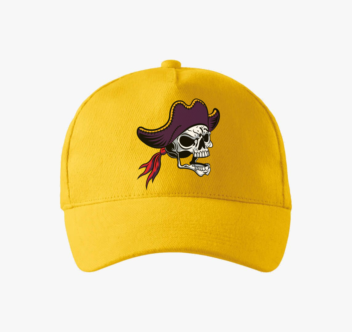 Pirate skull 5 baseball sapka — Sárga