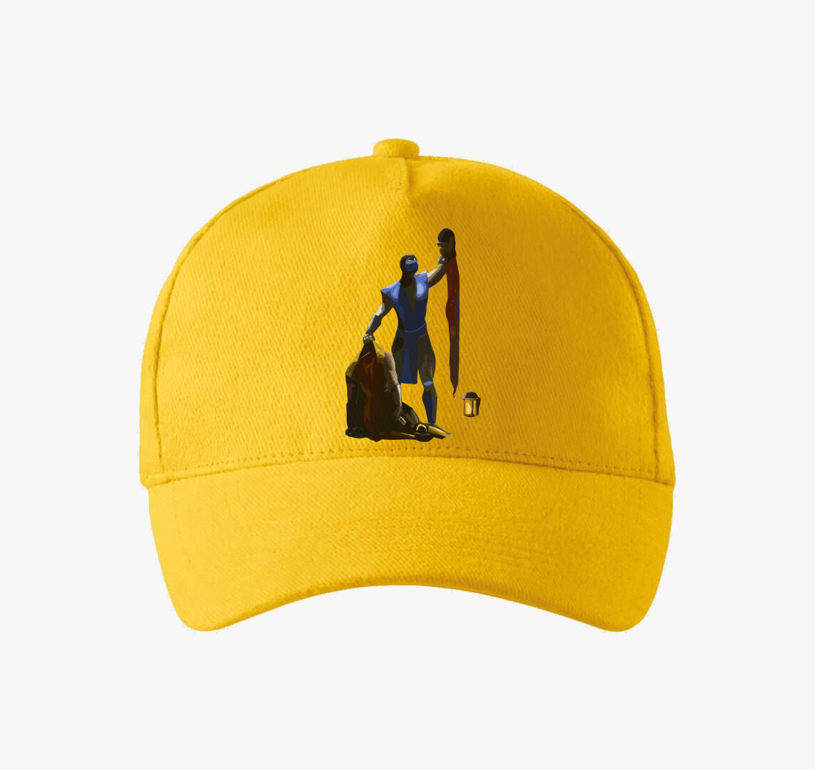 Mortal Kombat Finish Him baseball sapka — Sárga