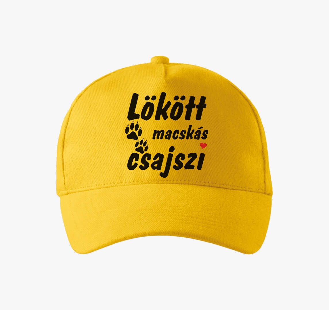 Lökött macskás csajszi baseball sapka — Sárga