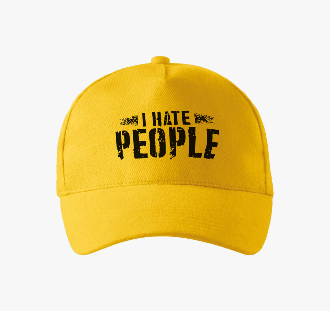 I hate people baseball sapka — Sárga