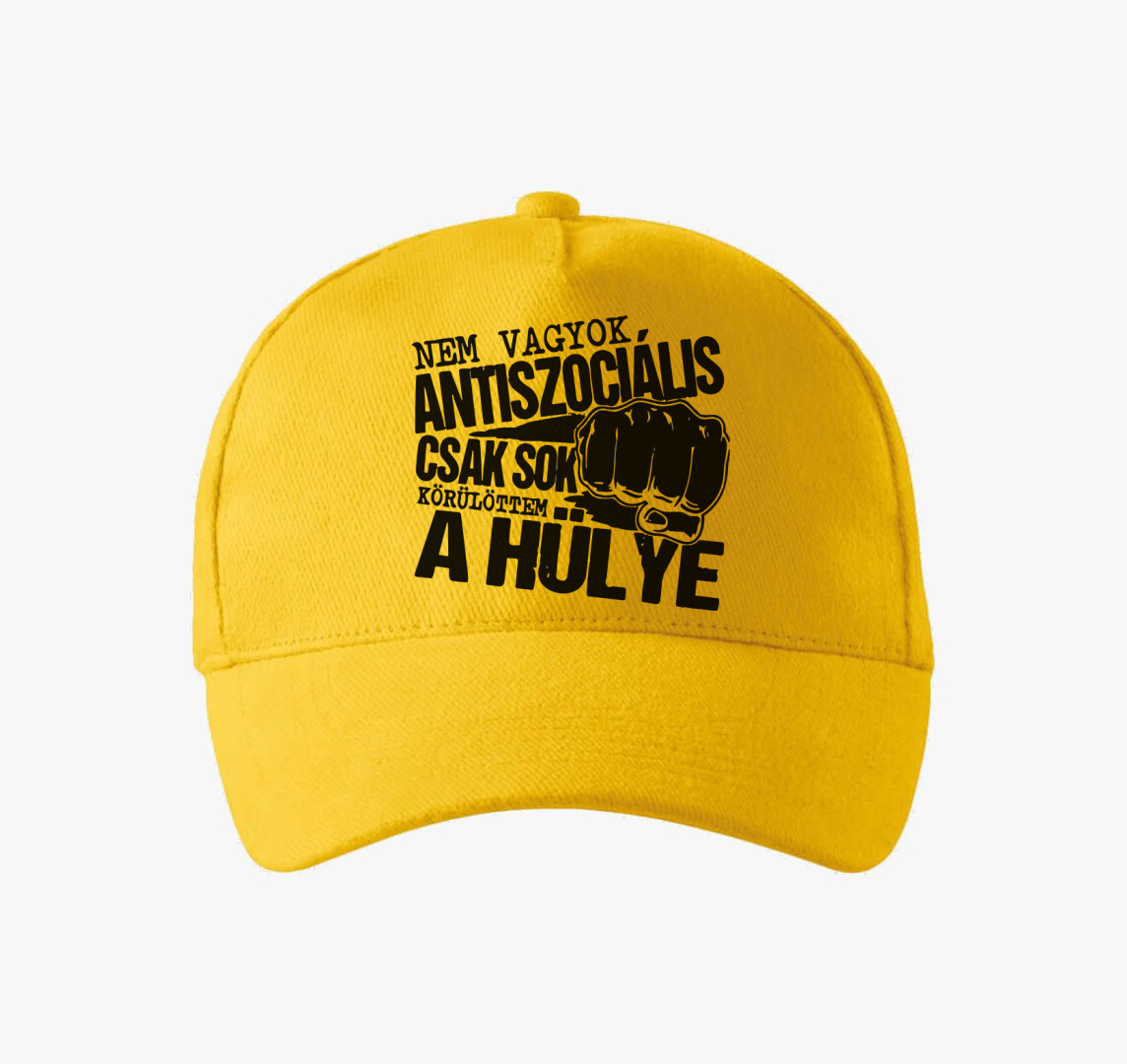 Nem vagyok antiszociális baseball sapka — Sárga
