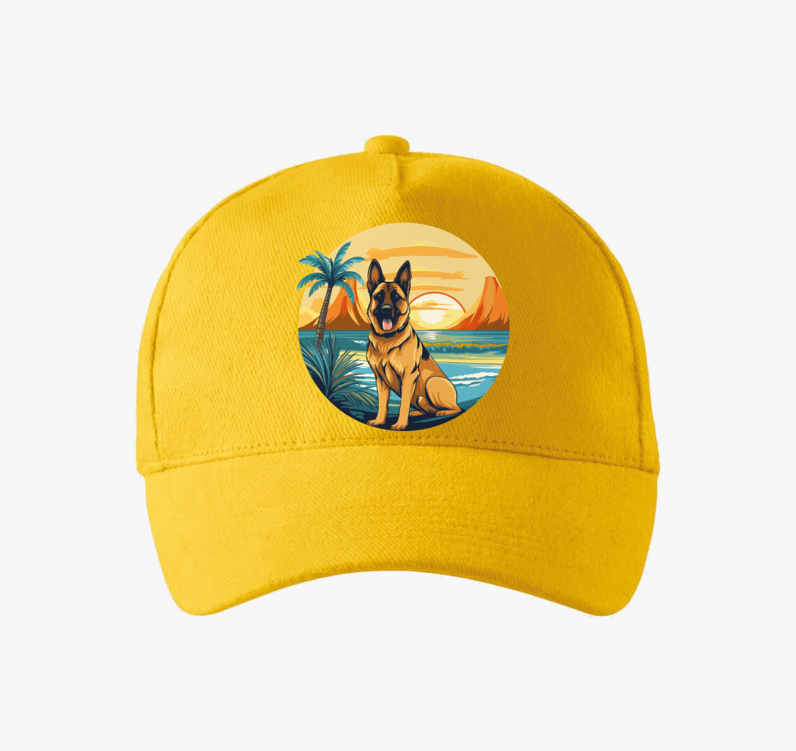 Németjuhász sunset baseball sapka — Sárga