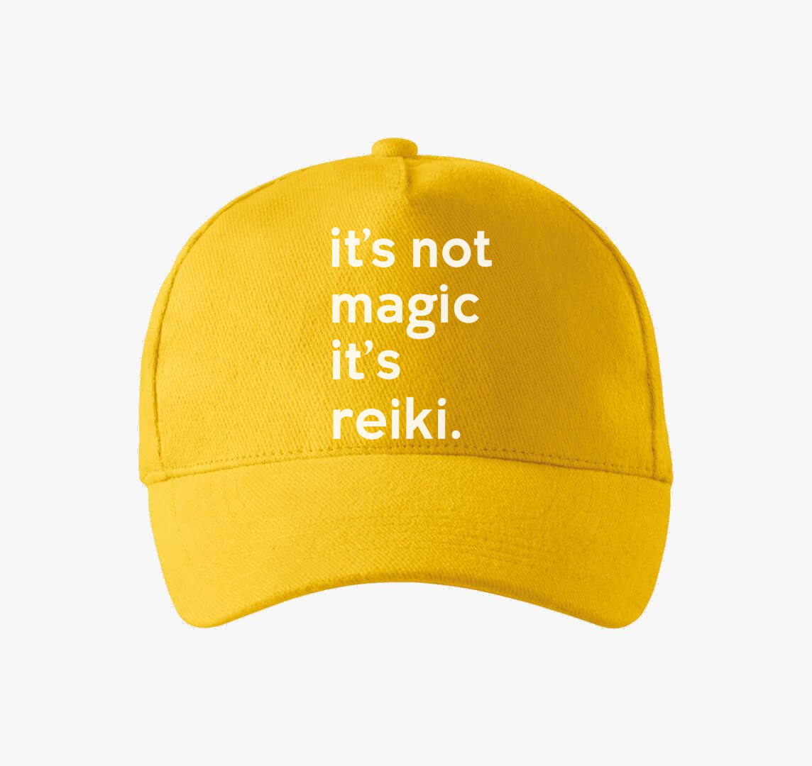 Reiki not magic baseball sapka — Sárga