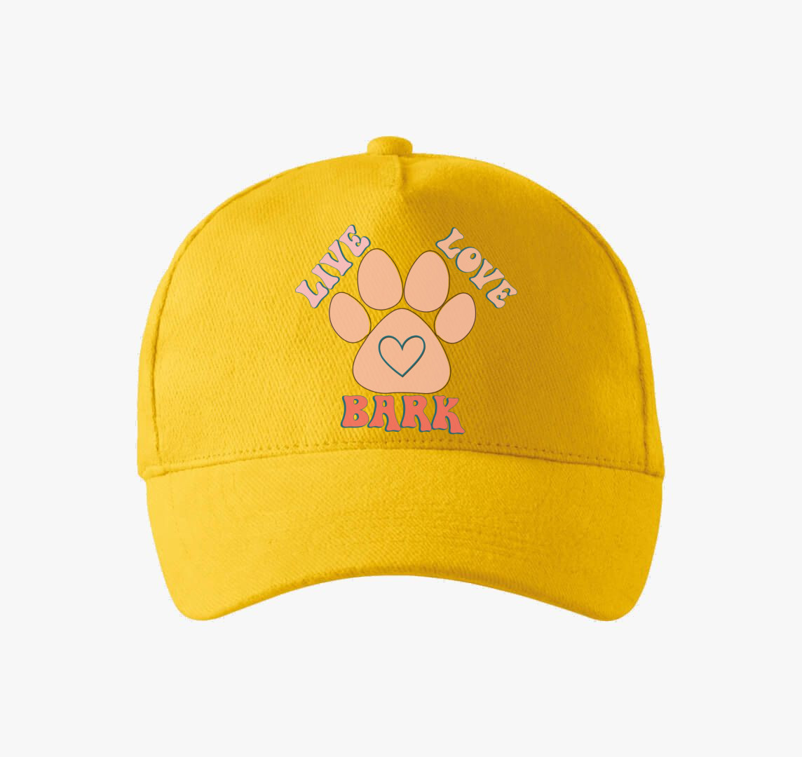 Live Love Bark baseball sapka — Sárga