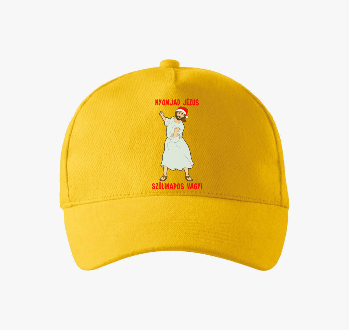 Nyomjad Jézus szülinapos vagy! baseball sapka — Sárga