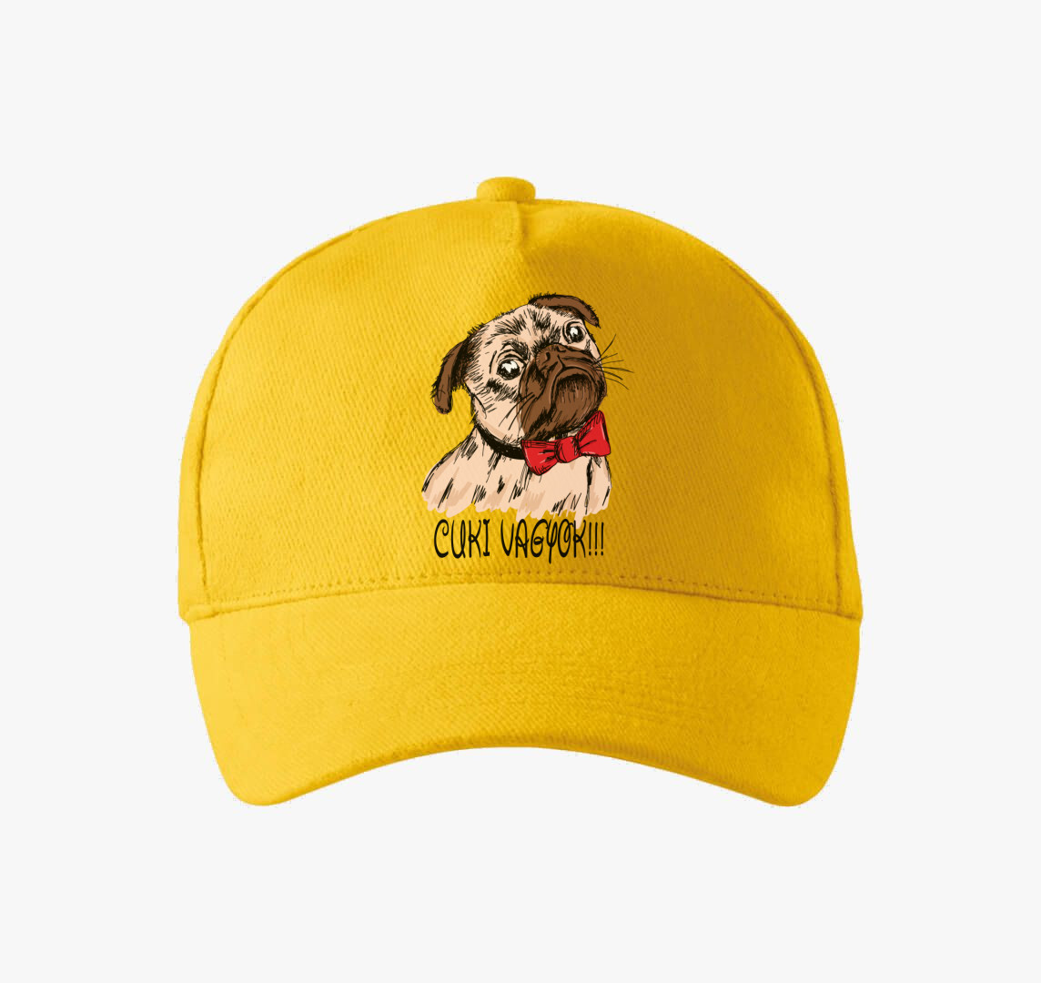 Cuki vagyok Mopszos baseball sapka — Sárga