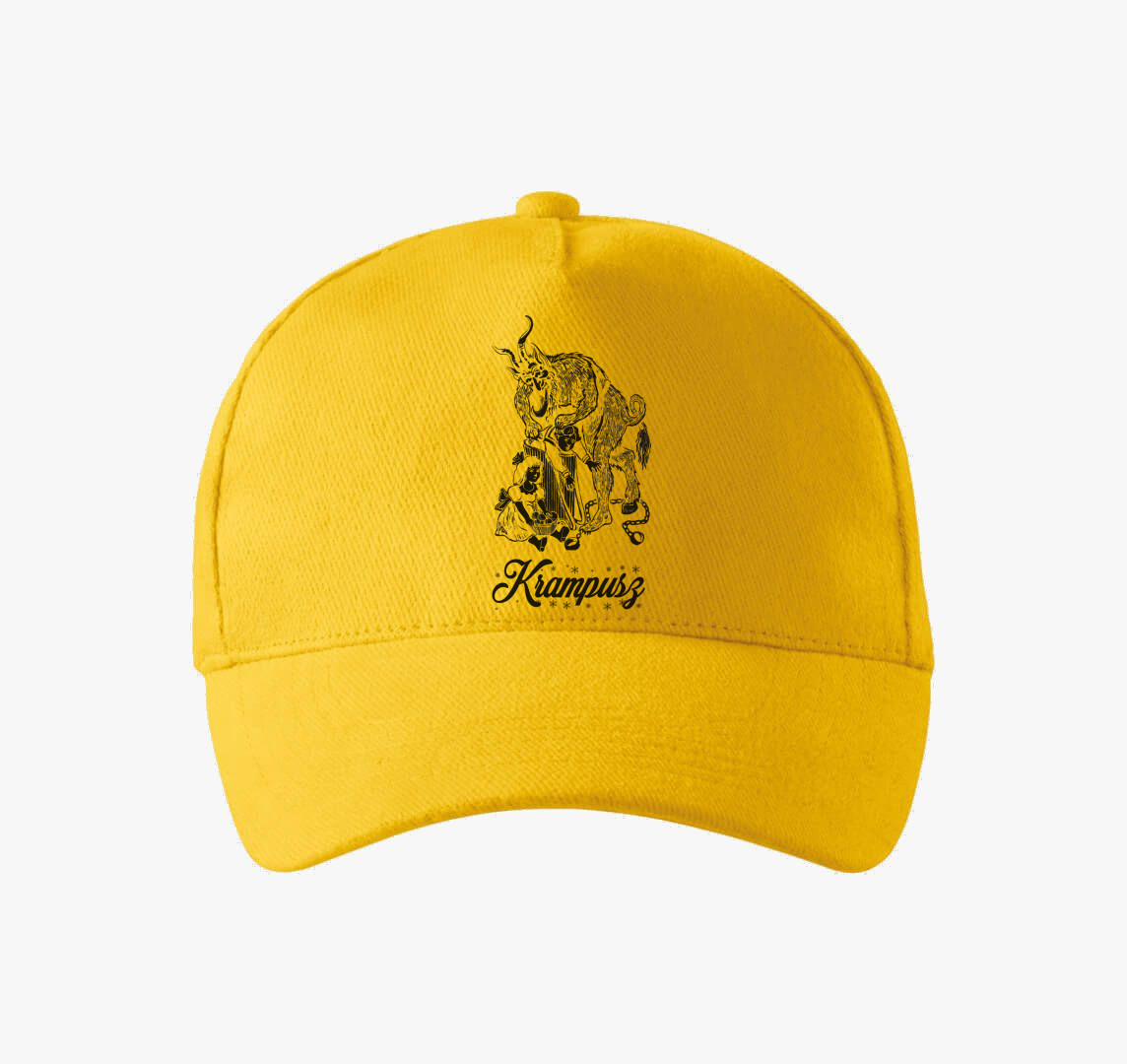 Krampuszos baseball sapka — Sárga