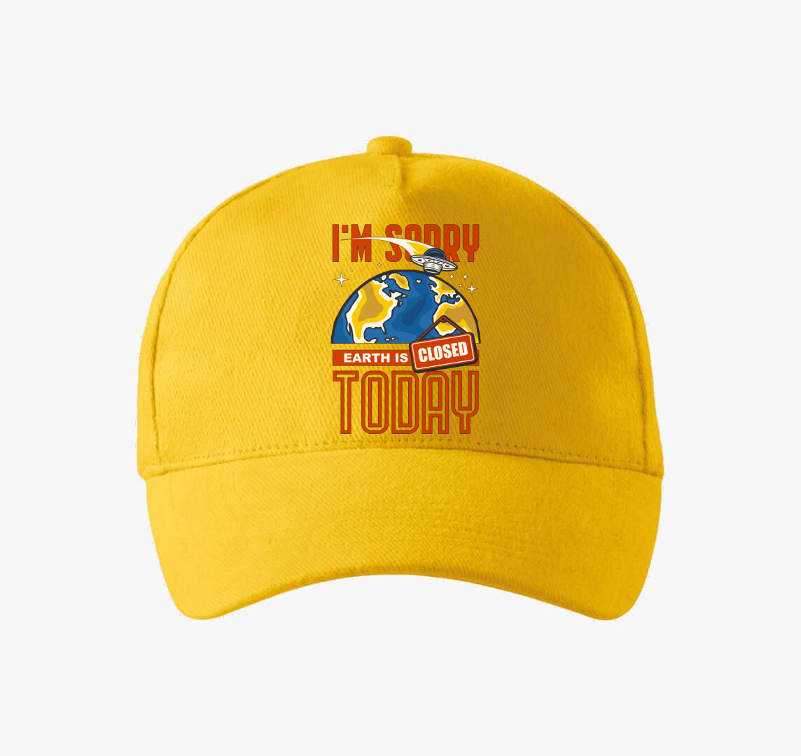 A Föld zárva tart baseball sapka — Sárga