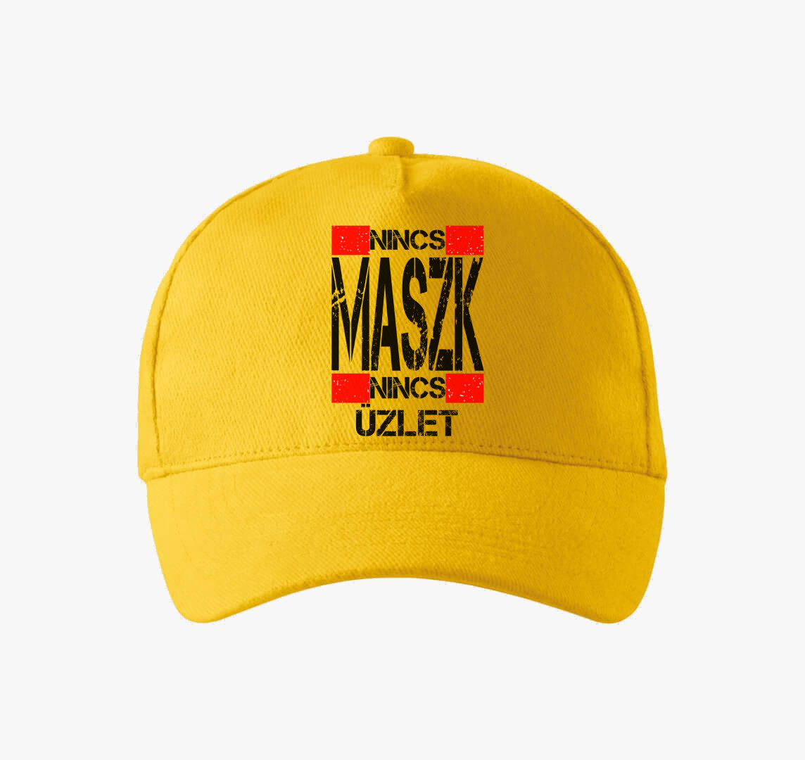 Nincs maszk, nincs üzlet baseball sapka — Sárga