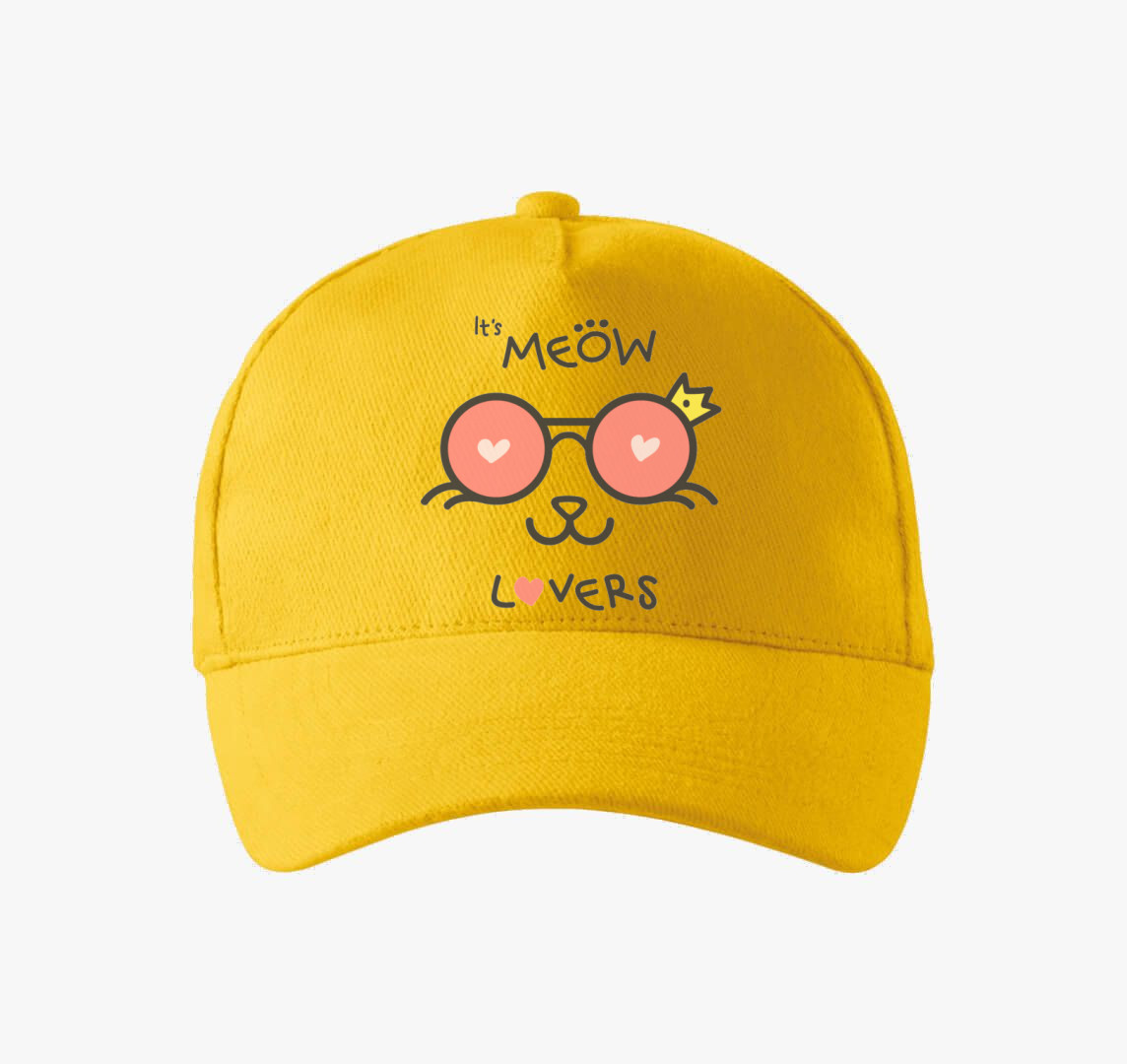 Macska imádós baseball sapka — Sárga