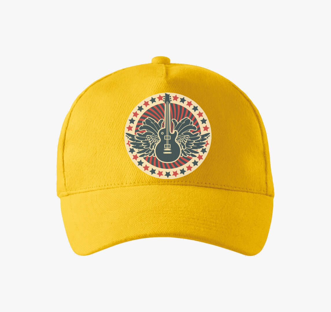 Szárnyas gitár baseball sapka — Sárga