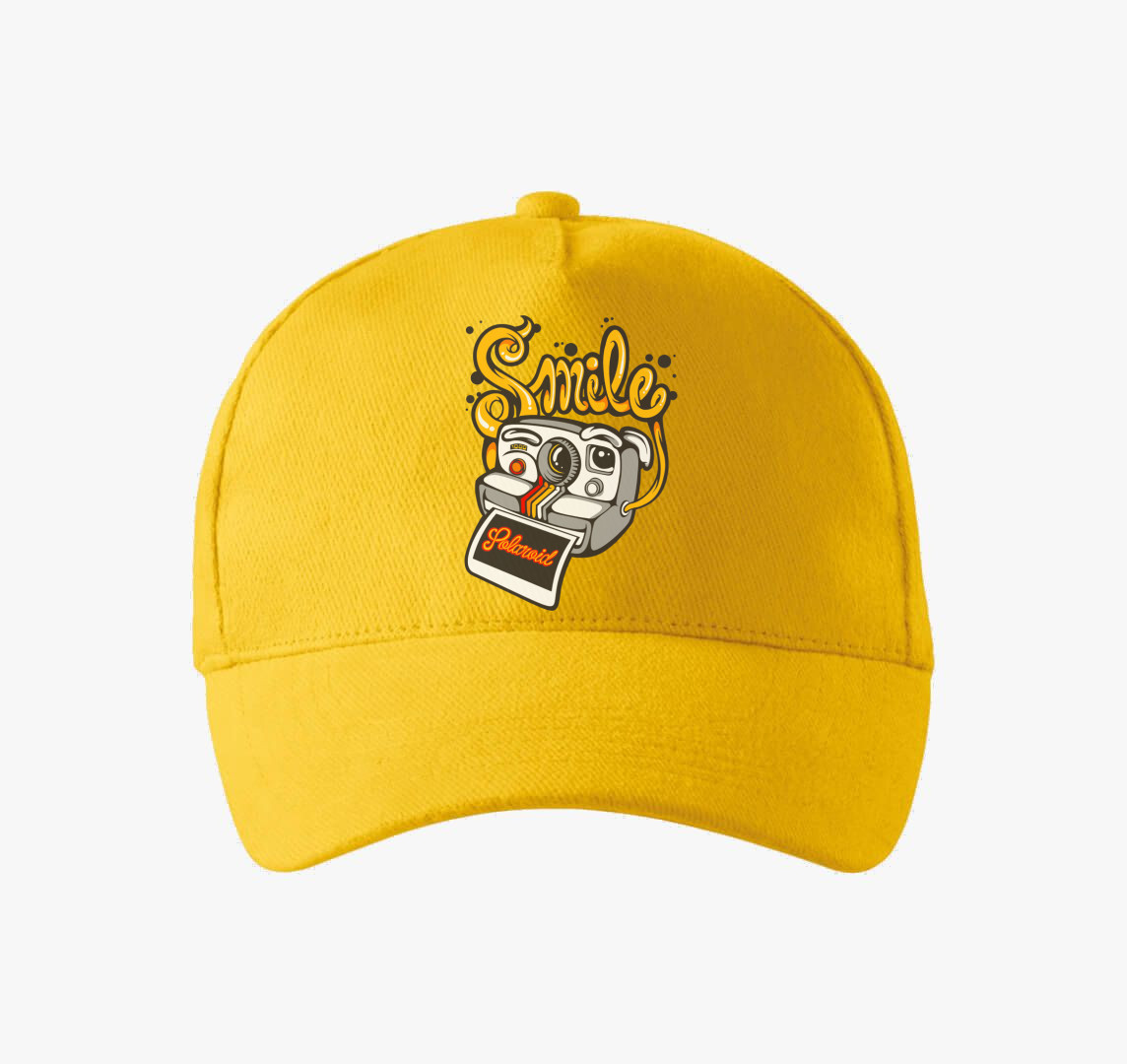 Polaroid fényképezőgép baseball sapka — Sárga