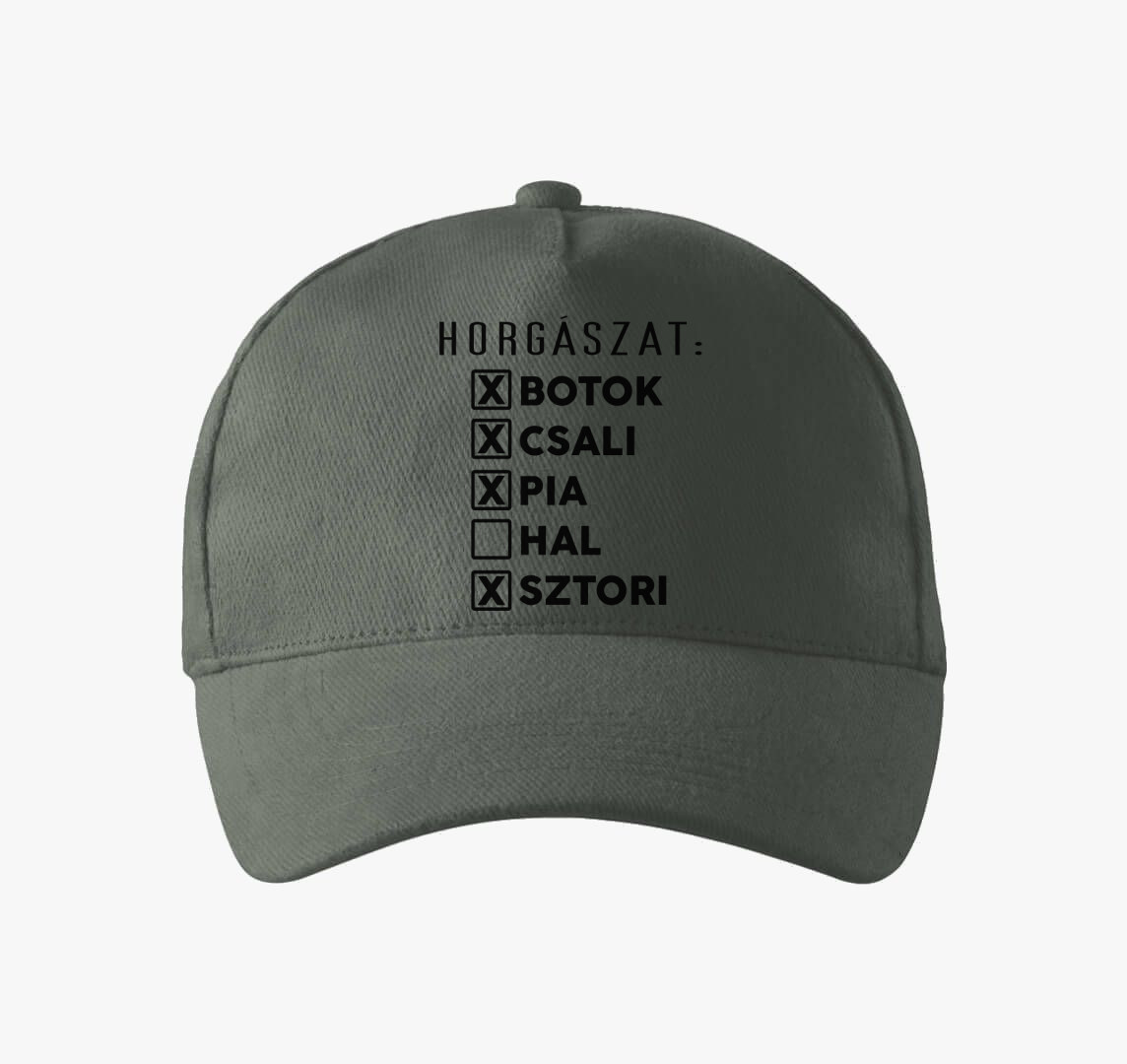 Horgász lista baseball sapka — Sötét palakő