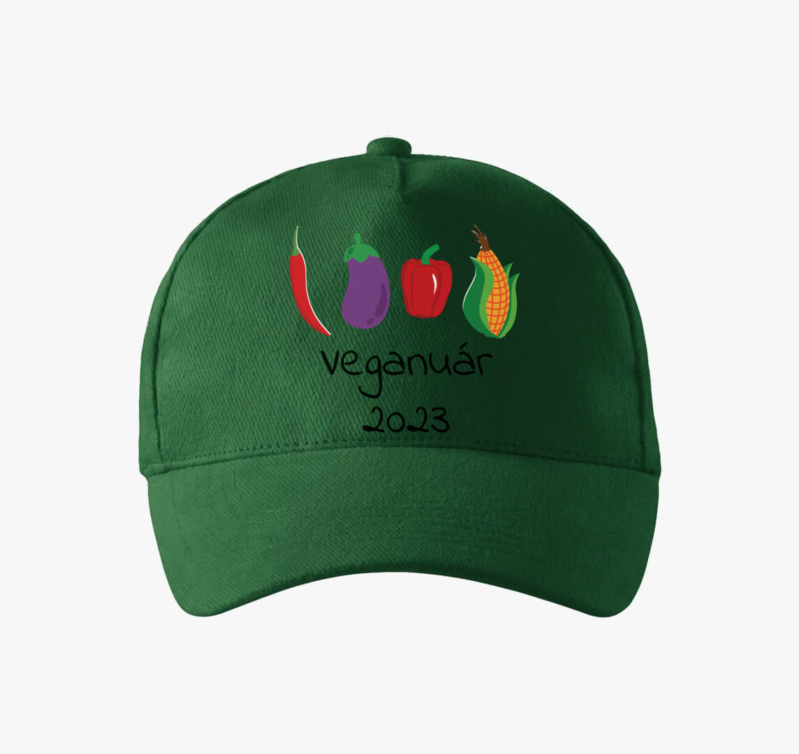 Veganuár 2023 (zöldségekkel) baseball sapka — Üvegzöld
