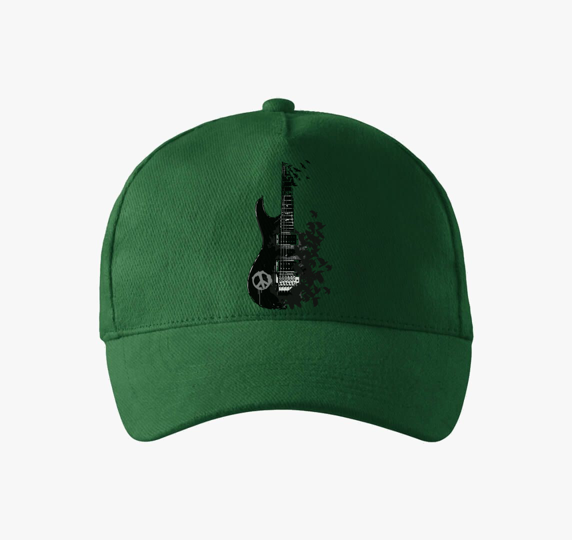 Black guitar and crow baseball sapka — Üvegzöld