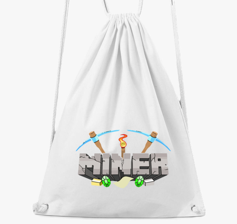Minecraft miner tornazsák — Fehér