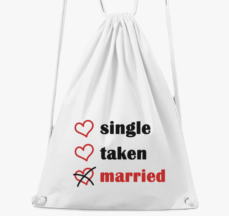 Single Taken Married tornazsák — Fehér